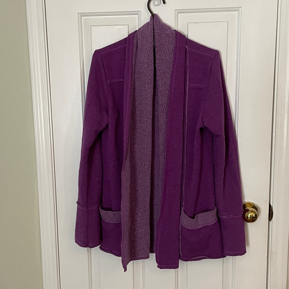 Purple Open Front Cardigan